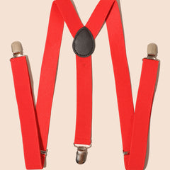 Red Suspenders & Bow Tie Set for Women Men