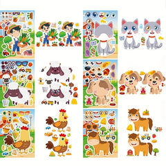 20 Sheets Farm Animal Stickers - Mix & Match Designs - Party Favors & Crafts