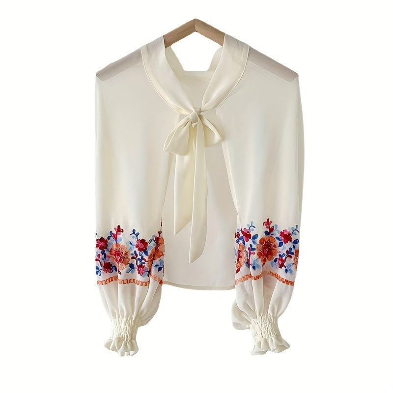 Chiffon Embroidered Sun Proof Shawl Ice Women Scarf Spring & Summer Shade Wrap