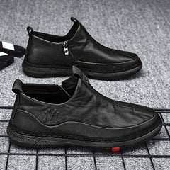 Men's Zipper Loafers Casual Slip-on Shoes