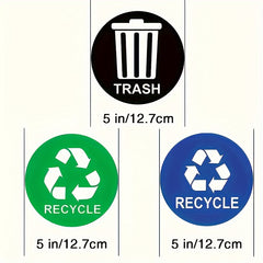 3pcs 12.7 cm Trash Can Sticker Labels, Waterproof, Sunscreen, Indoor Use