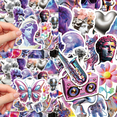 50pcs Retro Acid Vaporwave Graffiti Stickers for Laptop Helmet Cup