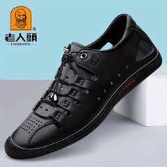 LAORENTOU Men's Faux Leather Non Slip Sandals