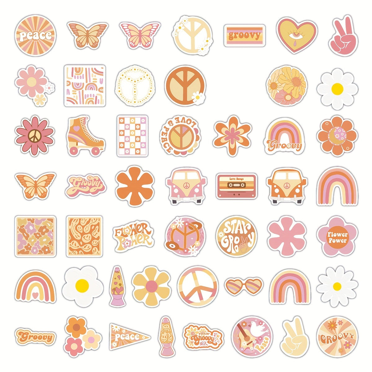 Boho Hippie Vinyl Stickers Waterproof for Water Bottle Laptop Phone Case