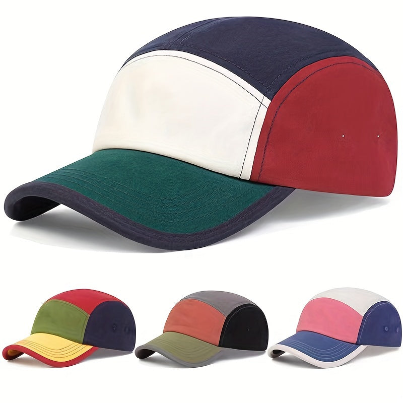Unisex Multicolor Sunshade Baseball Cap with Letter Embroidery