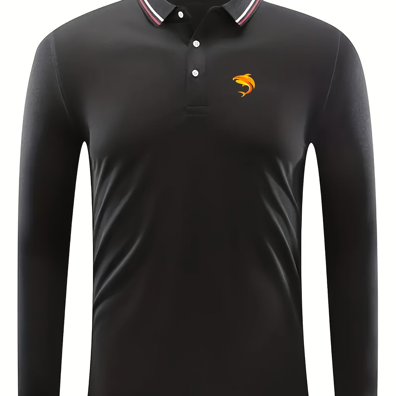 Dolphin Pattern Men's Casual Long Sleeve Shirt