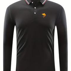 Dolphin Pattern Men's Casual Long Sleeve Shirt