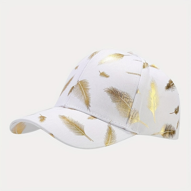 Leaf Hot Stamping Baseball Cap Adjustable Couple Sun Hats