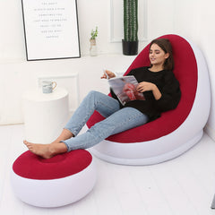 Portable Inflatable Lounge Chair with Footrest - Comfortable Outdoor Sofa Bed