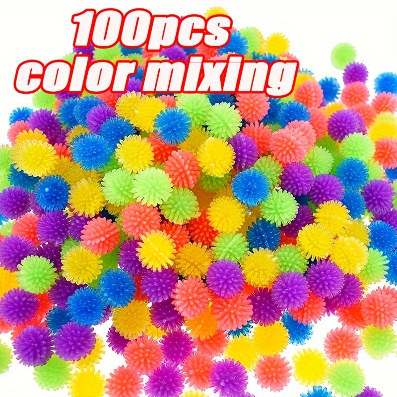 100pcs Colorful Mini Foot Massage Balls TPR Squeeze Toys Elastic Pet Playthings