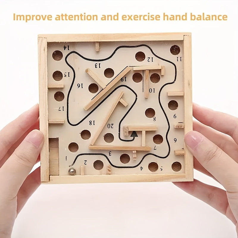 Wooden Hand Eye Coordination Maze for Focus & Balance Art
