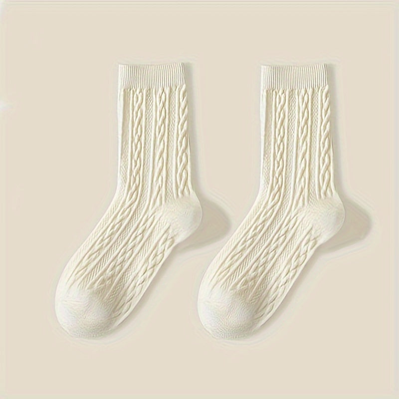6 Pairs Twist Textured Socks for Women