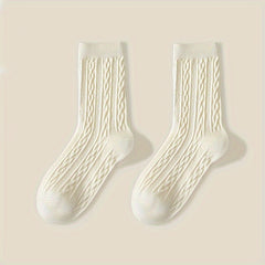 6 Pairs Twist Textured Socks for Women