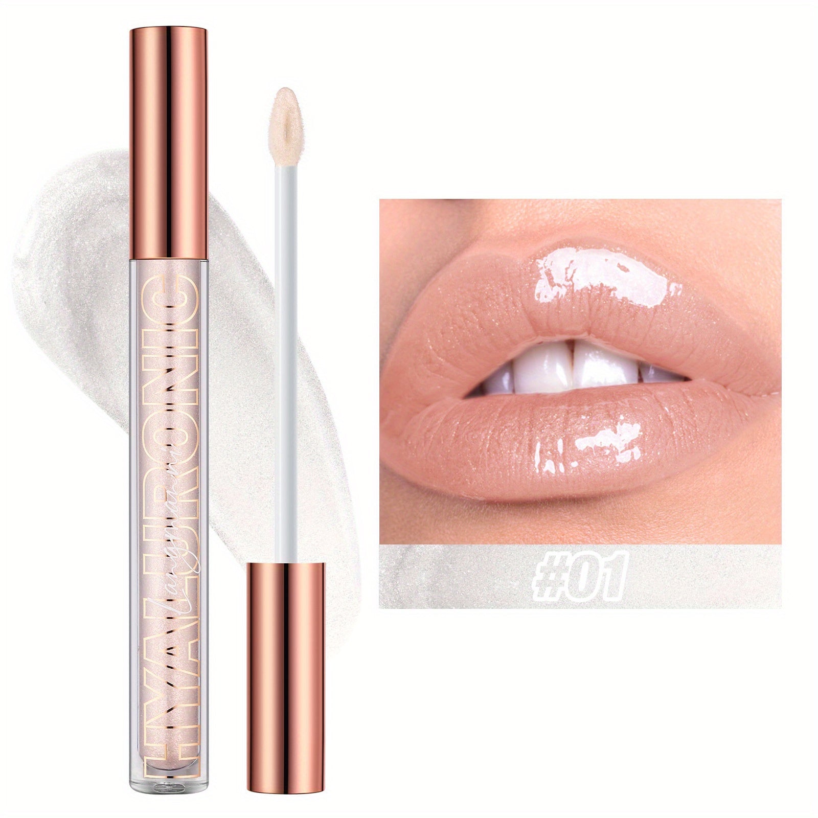 Hyaluronic Acid Lip Glaze Glitter Non-stick Cup Lip Gloss
