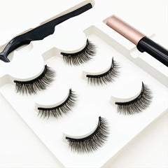 3 Pairs Magnetic Eyelashes 3D Mink Makeup Lashes Set Natural False Lashes