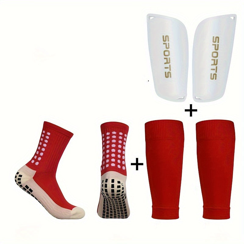 Men's Breathable Fitness Shin Guards & Anti Slip Socks