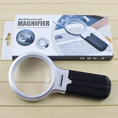 LED Lighted Hands Magnifying Glass With Light Stand Portable Illuminated Magnifi