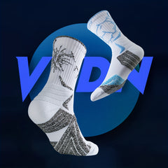 Breathable Antiskid Mid Calf Sport Socks for Outdoor Running Training