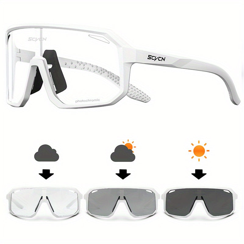SCVCN Photochromic Cycling Glasses Men Women Windproof