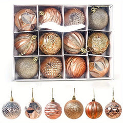 12pcs Shatterproof Christmas Balls Ornaments Set Include Hooks