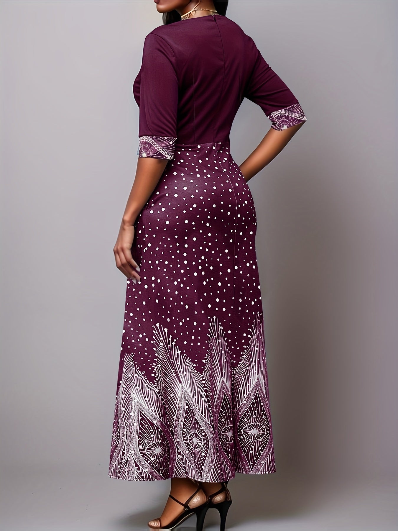Women's Plus Graphic Print Cut Out Maxi Dress