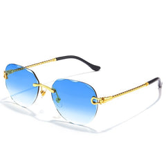 Vintage Frameless Pilot Zinc Alloy Sunglasses