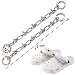 Punk Metal Style Shoe Charms Chains DIY Shoe Decoration