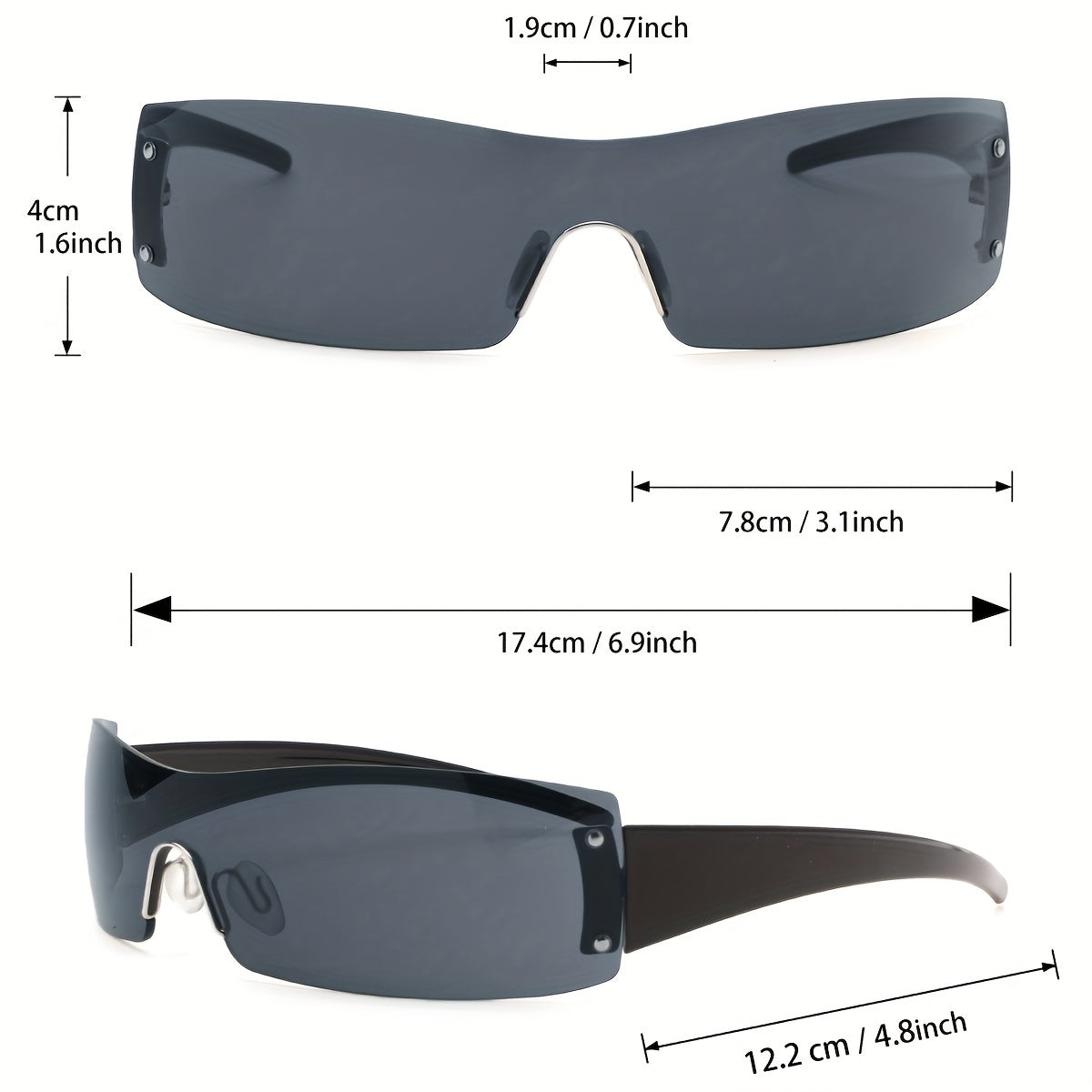 Futuristic Wrap Around Sunglasses UV400 for Men Women