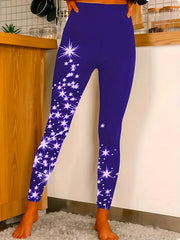 Star Print High Rise Skinny Leggings