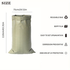 10pc Military Green Sandbags UV Protection & Ties Various Sizes