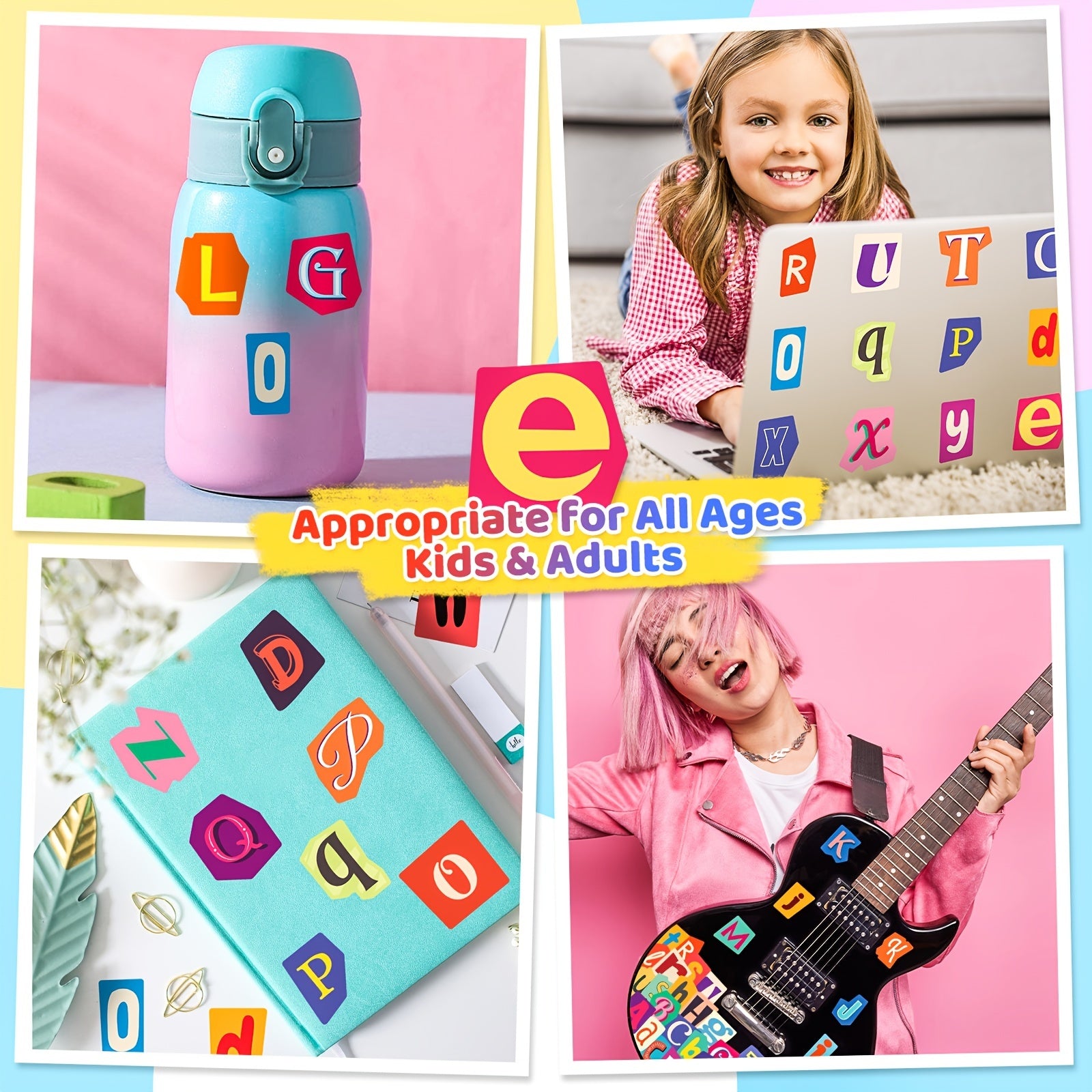 50pcs Alphabet Stickers Puzzle Educational DIY Cartoon English Letters Stickers