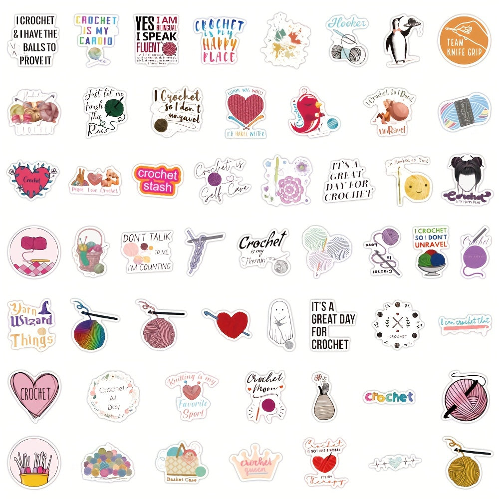 120pcs Knitting Vinyl Stickers Scrapbooking Stickers Water Bottle Laptop