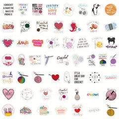 120pcs Knitting Vinyl Stickers Scrapbooking Stickers Water Bottle Laptop