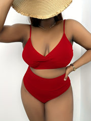 Ribbed Wrap Top & High Rise Panty Bikini Set