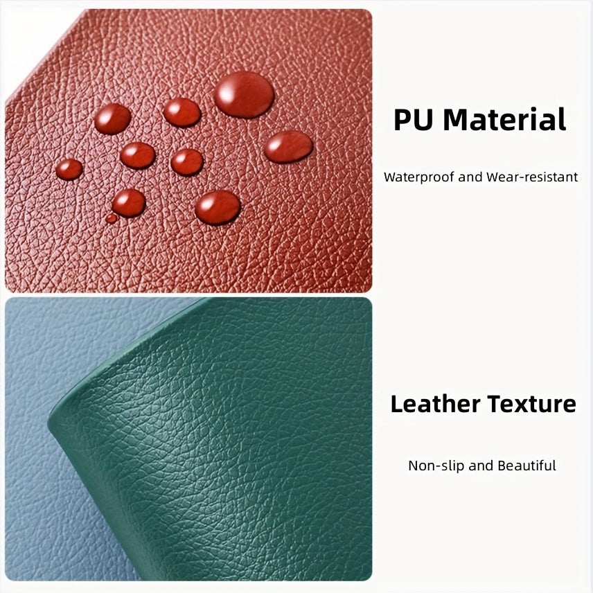 4Pcs PU Leather Placemat - Easy to Clean, Waterproof, Heat Insulation Pad