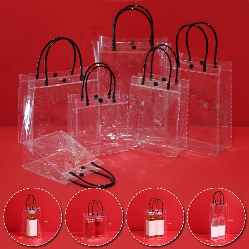 Waterproof Transparent Tote Bag with Button - Ideal for Weddings