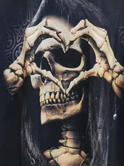 Men's Skull Print Sports T shirt Round Neck Tee Shirt