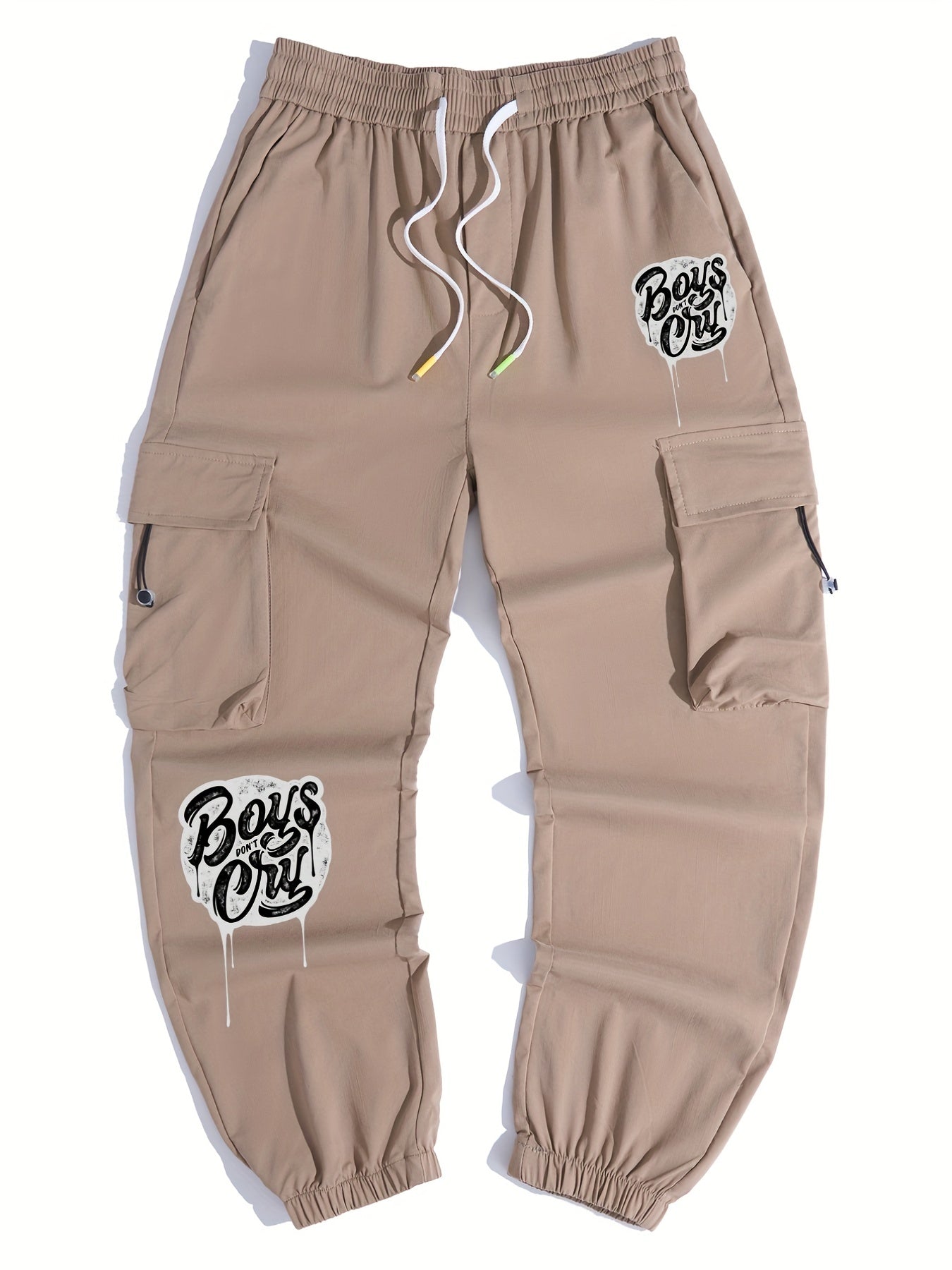 Men s Casual Boys Don t Cry Print Cargo Pants