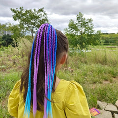 Girls Colorful Wig Braids Ponytail Hair Extension Hair Tie Hair Bands