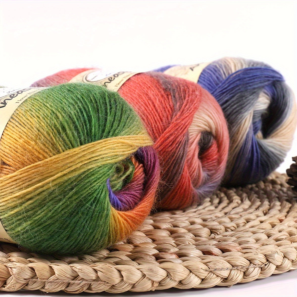 3pcs 100g Rainbow Yarn 3 0 4 0 Double Crochet Fine Rainbow Line Yarn