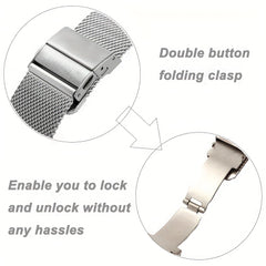 Casual Business Silver Stainless Steel Watch Strap