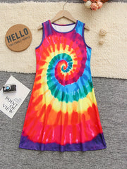 Girls American Flag Sleeveless Dress for Summer Independence Gift