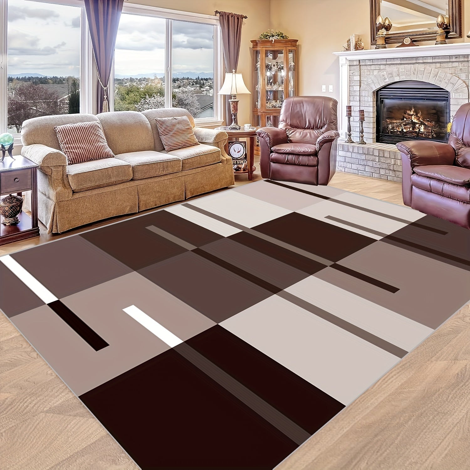 Nordic Geometric Carpet for Living Room Bedroom Dining Office Area