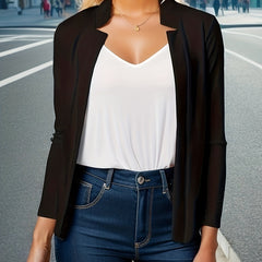 Casual Solid Loose Blazer Long Sleeve Open Front Office Work Coats