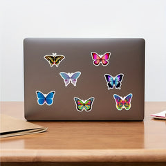 50pcs Colorful Butterfly Stickers Waterproof for Water Bottles Laptop