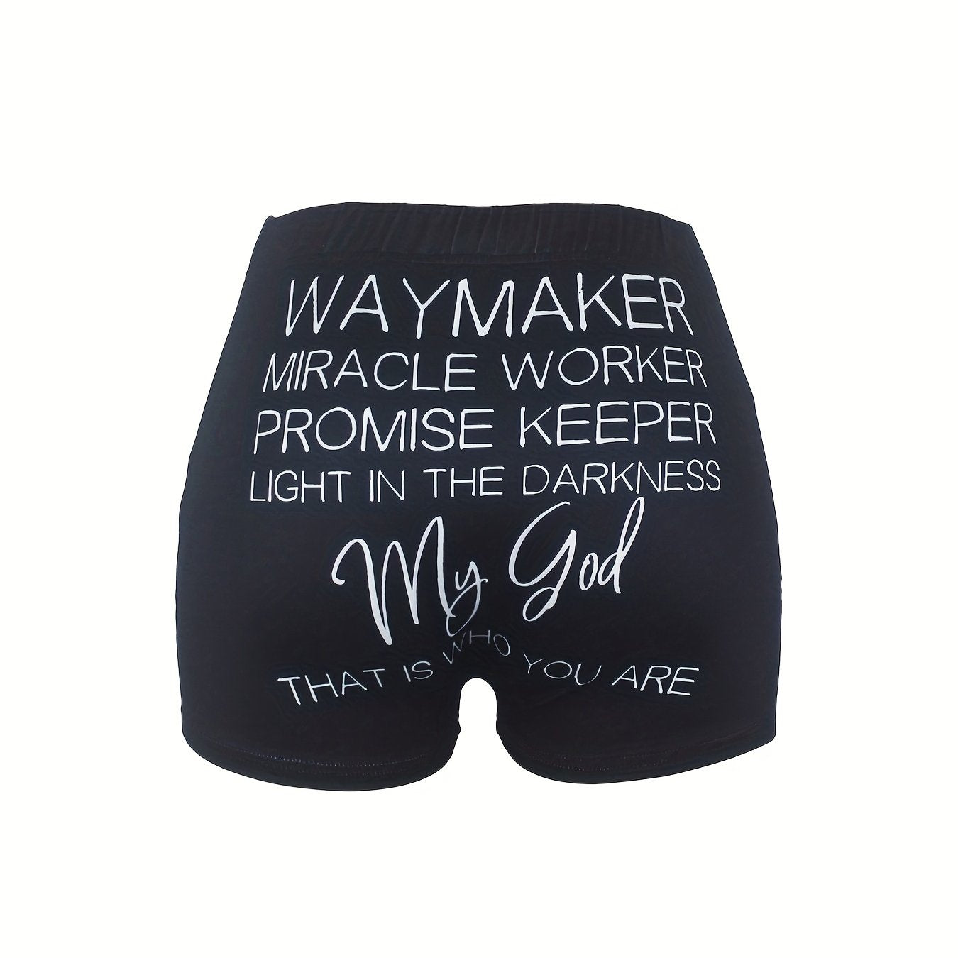 Letter Print Skinny Shorts Casual Shorts For Spring & Summer