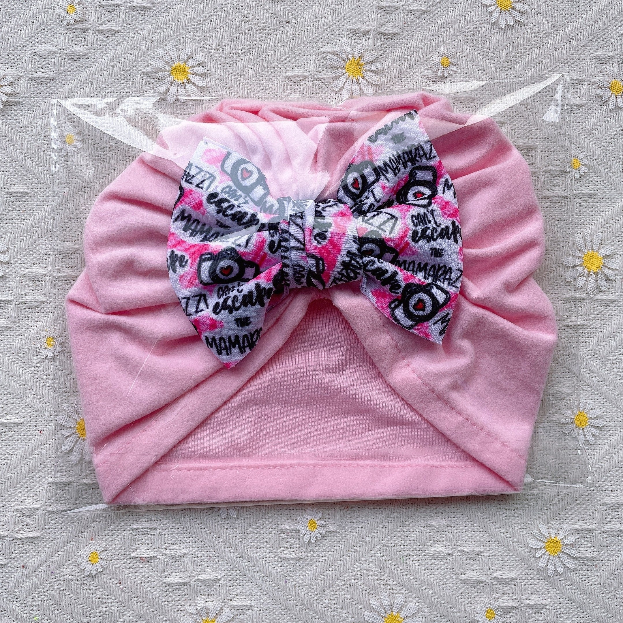 5pcs Baby Bow Hat Stretch Beanie Hat For Newborn Boys and Girls
