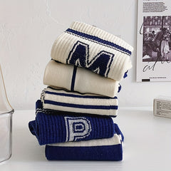 10 Pairs Unisex Striped Mid Calf Socks for Teens