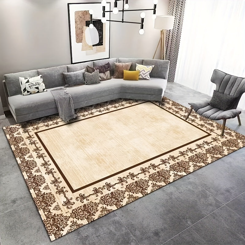 Vintage Nordic Area Rug Light Geometric Pattern Indoor Mat