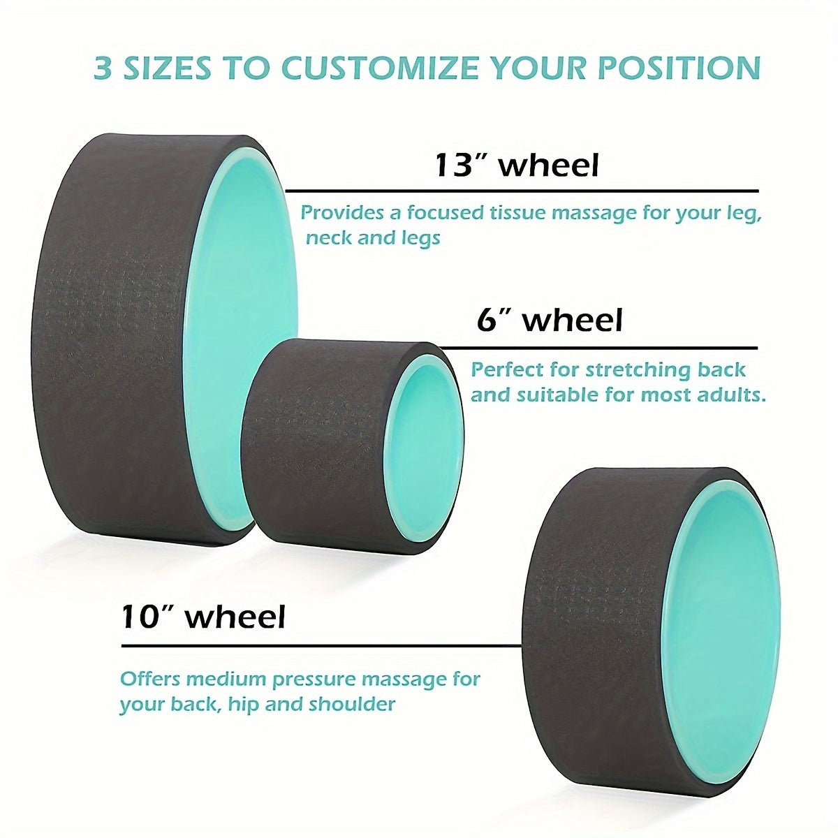 3pcs Yoga Wheel Pilates Wheel For Back Stretching Lower Waist Training